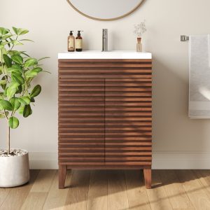 DeerValley DV-1BV0151NW Bathroom Vanities 24-Inch Soft-Close Storage Pre-Assembled