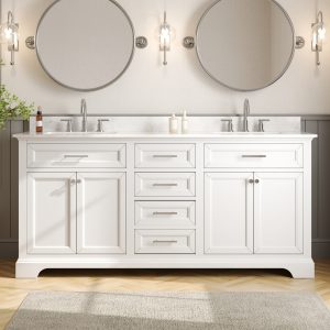 DeerValley DV-1BV0158W Bathroom Vanities 72-Inch Dual Sink Soft-Close Storage