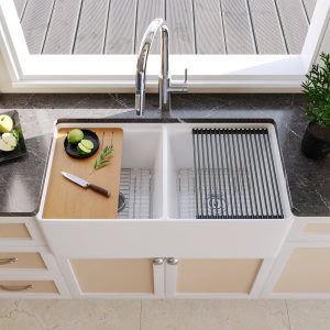 DeerValley DV-1K0068 Workstation Kitchen Sinks Dual Bowl Streamlined Workflow