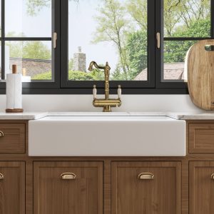 DeerValley DV-1K0139 Farmhouse Kitchen Sink – Durable & Easy Drain with Large Basin