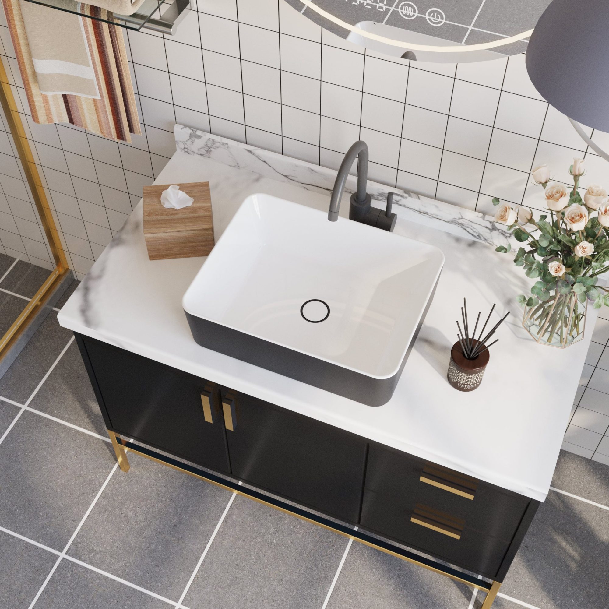 DeerValley DV-1V0001 Vessel Sinks Elegant Durable Ceramic Easy Install Scratch-Resistant