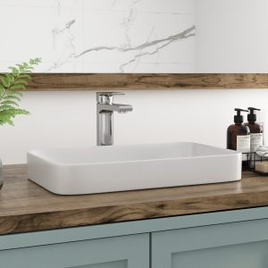 DeerValley DV-1V0047 Vessel Sinks Modern Semi-Recessed Durable Ceramic Easy Clean