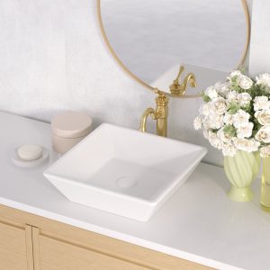 DeerValley DV-1V022 Bathroom Vessel Sink – Elegant & Easy Clean with Scratch Resistant Ceramic