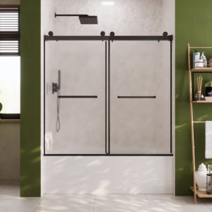 LIBERTY 60" x 62" Tub Shower Door Double Sliding Bypass Sliding Bathtub Door
